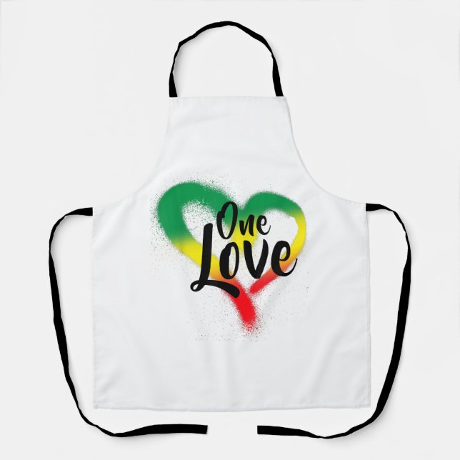 One Liebe One Heart Reggae VibesOne Liebe One Hear Schürze (Vorderseite)