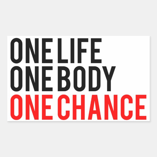 One Life One Body One Chance Rechteckiger Aufkleber (Vorderseite)