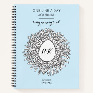One Line a Day Journal Baby Boy Memory Book Notizbuch
