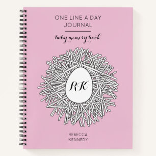 One Line a Day Journal Baby Girl Memory Book Notizbuch