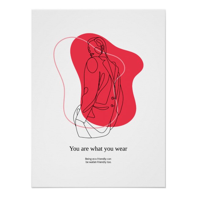 One Line Drawing | Abstract Face Modern Art Print Poster (Vorderseite)