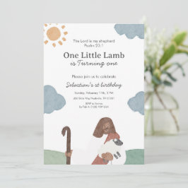 One Little Lamb Psalm 23 Birthday Einladung