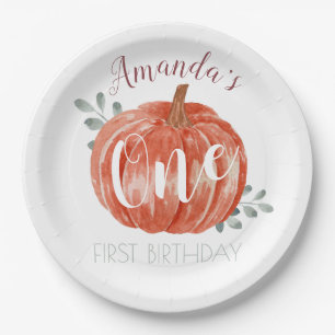 One Little Pumpkin 1. Geburtstag Pappteller