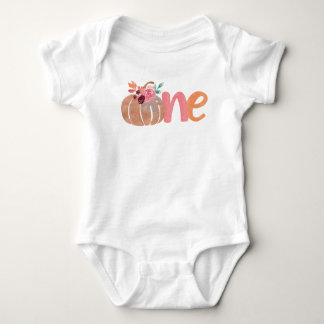 One Little Pumpkin Boho Floral 1. Geburtstag Baby Strampler