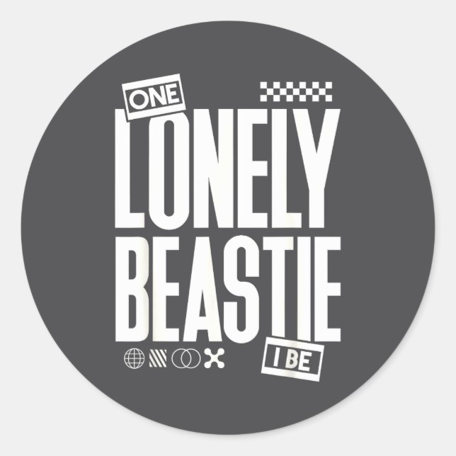 One Lonely Ie I Be Funny Quote Sarcastic Retro Hum Runder Aufkleber (Vorderseite)