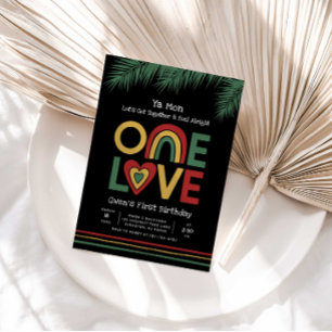 One Love First Reggae Invitation Anniversaire