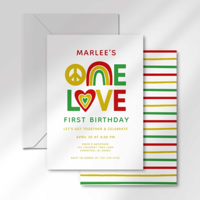 One Love First Reggae Invitation Anniversaire (Créateur téléchargé)
