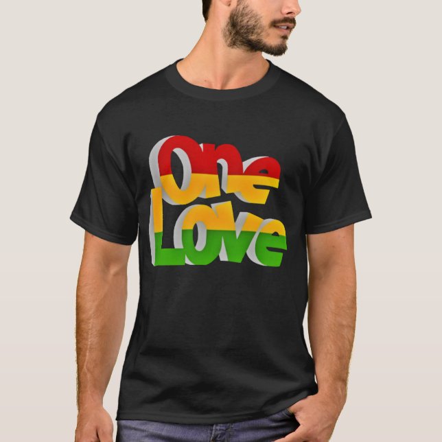 "One Love" Herren Basic T-Shirt (Vorderseite)