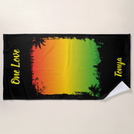 One Love Jamaica Tropical Sunset Strandtuch