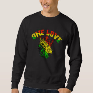 One Love Rasta Löwe jamaikanischer Stolz Reggae Af Sweatshirt