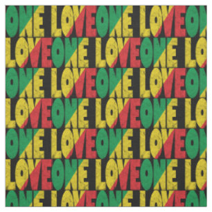 One Love Rasta Reggae-Typografie-Druck Stoff