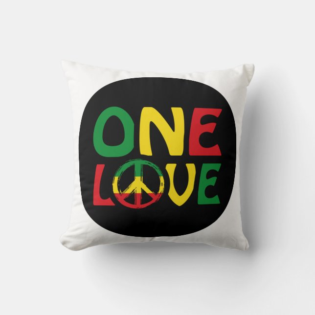 One Love, Reggae design Kissen (Vorderseite)