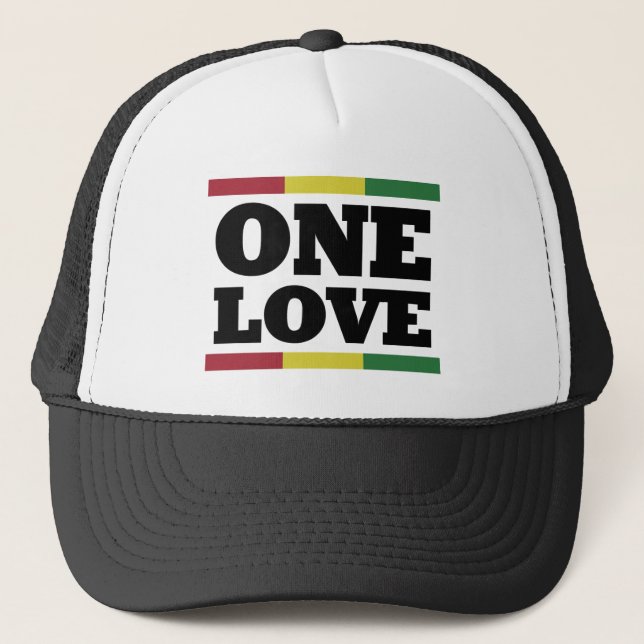 One love - Reggae - Rastafara Cap Truckerkappe (Vorderseite)