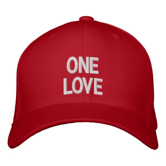 One Love Reggae Rastafari Roots Trucker Cap Bestickte Baseballkappe (Vorderseite)