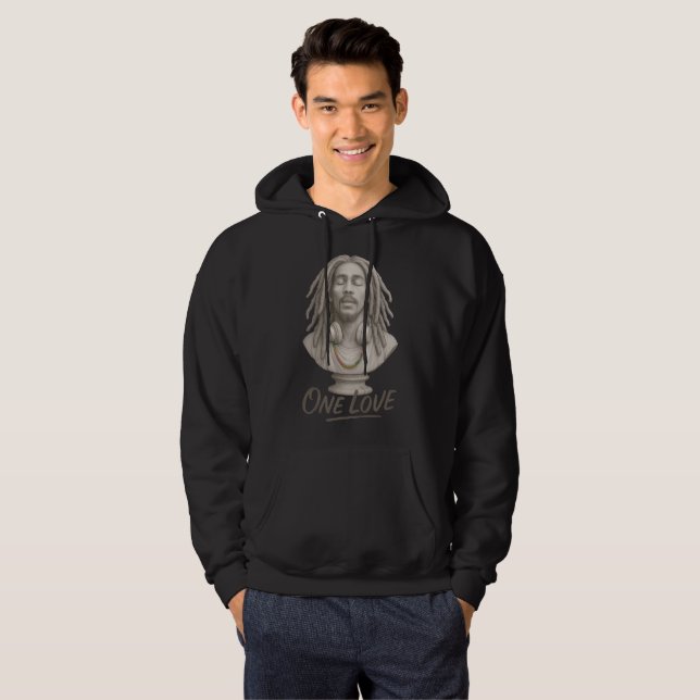 One Love – Reggae Spirit in Stone Hoodie (Vorne ganz)