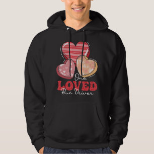One Loved Bus Driver Groovy Valentinstag Women V Hoodie