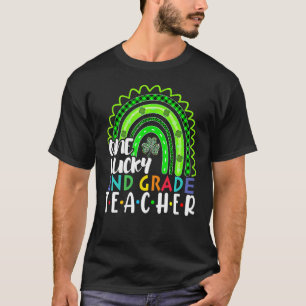 One Lucky 2nd Grade Teacher Rainbow St Patricku201 T-Shirt