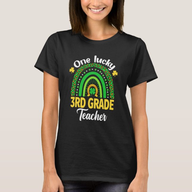 One Lucky 3rd Grade Teacher Shamrock St Patrick's  T-Shirt (Vorderseite)