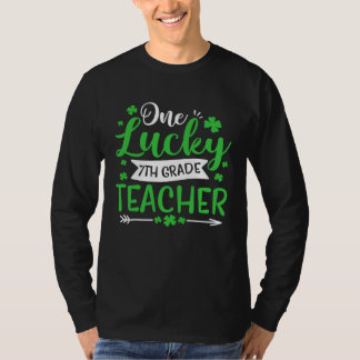 One Lucky 7th Grade Teacher St Patricks Day Shamro T-Shirt
