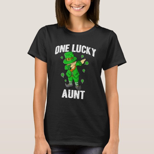 One Lucky Aunt St Patricks Day Dabbing Leprechaun  T-Shirt (Vorderseite)