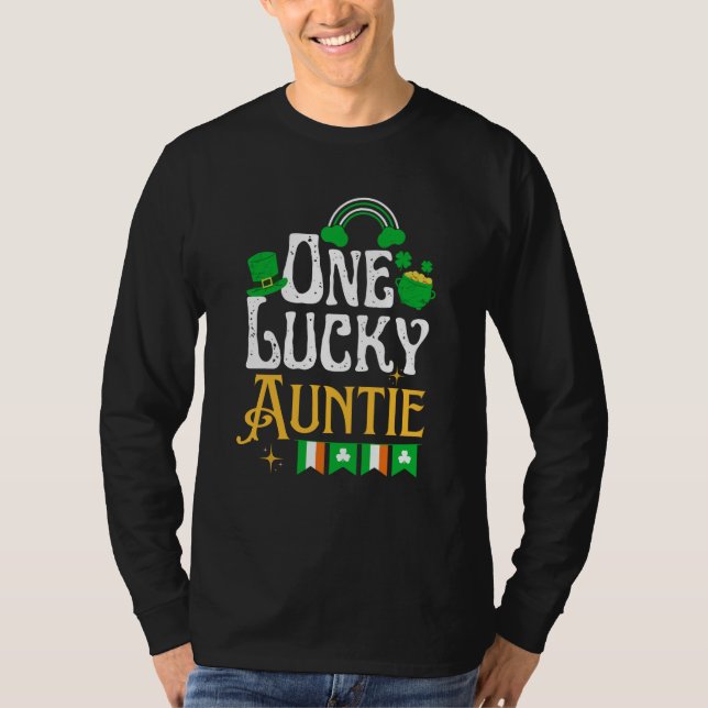 One Lucky Auntie St Patricks Day Irish Shamrock T-Shirt (Vorderseite)