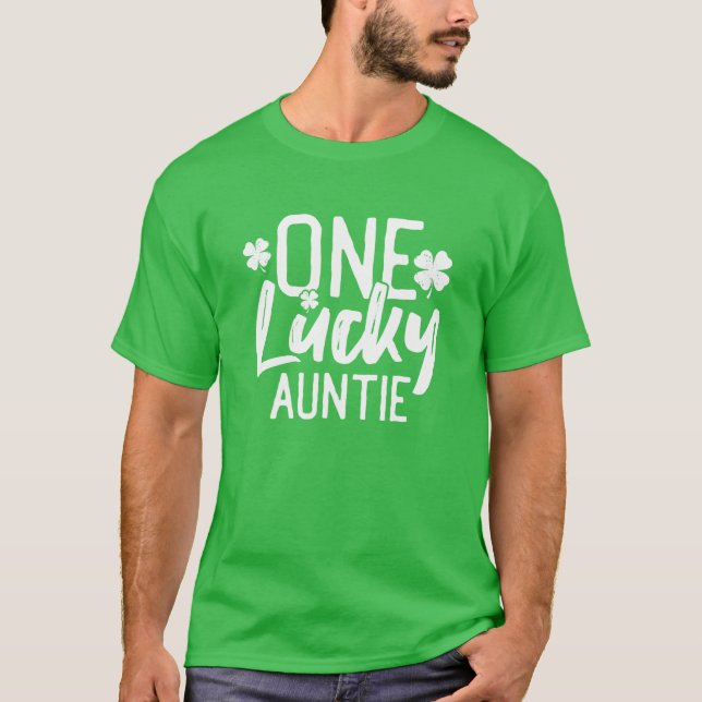One Lucky Auntie St. Patrick's Day Matching Pajama T-Shirt (Vorderseite)