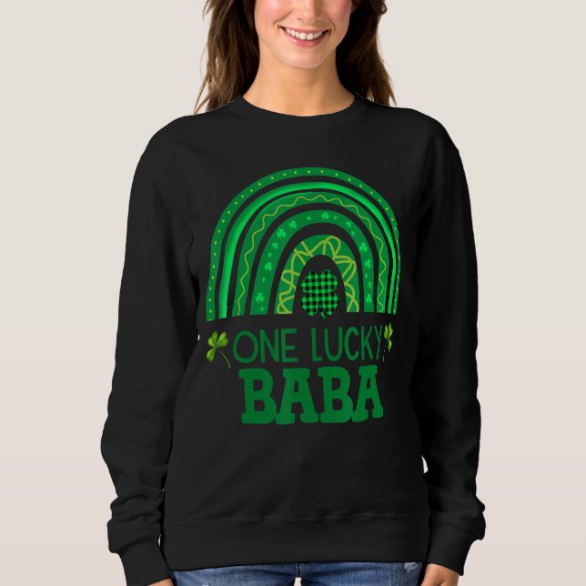 One Lucky Baba Kleeblatt Patrick S Day Rainbow Iri Sweatshirt (Vorderseite)