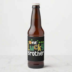 One Lucky Brother Matching Family St Patrick's Day Bierflaschenetikett