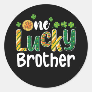 One Lucky Brother Matching Family St Patrick's Day Runder Aufkleber