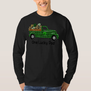 One Lucky Dad Green Pläd Truck Shamrocks St Patri T-Shirt
