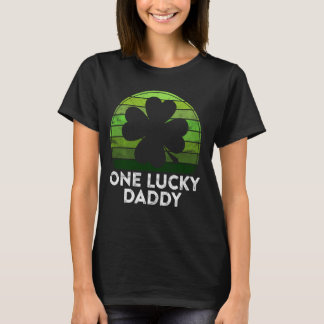 One Lucky Daddy Kleeblatt Sunset Irish St Patricks T-Shirt