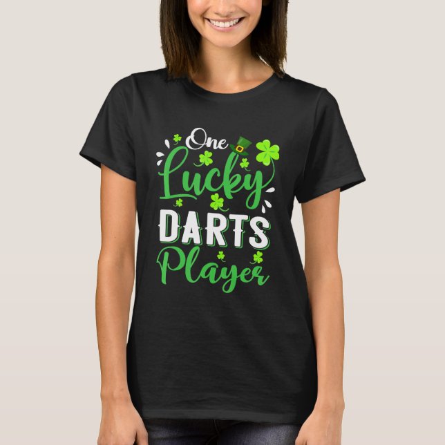 One Lucky Darts Player Kleeblatt Leprechaun Hat Pa T-Shirt (Vorderseite)
