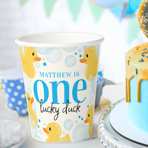 One Lucky Duck 1. Geburtstag Party Pappbecher
