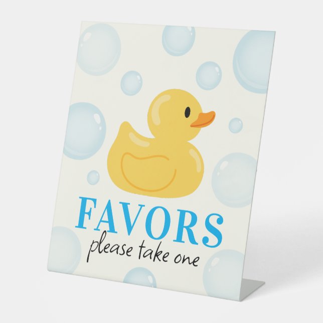 One Lucky Duck 1. Geburtstags-Gastgeschenk Sockelschild (Vorderseite)