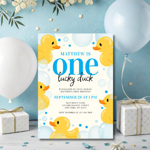 One Lucky Duck Boy's 1. Geburtstag Party Einladung