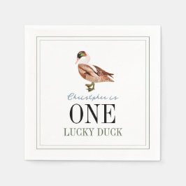 One Lucky Duck Classic Boy 1. Geburtstag Serviette