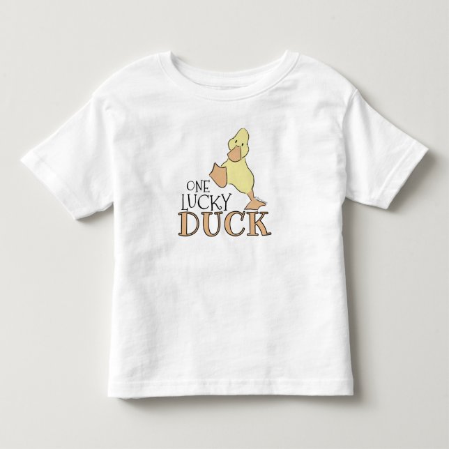 One Lucky Duck Cute Cartoon Graphic Kleinkind T-shirt (Vorderseite)