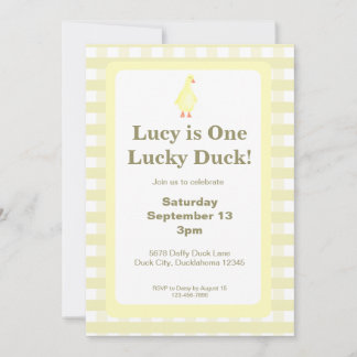 One Lucky Duck Invitation Template (Pale Yellow) Einladung