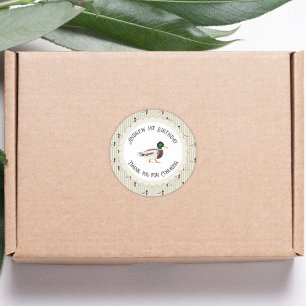 One Lucky Duck Mallard 1. Geburtstagsgunst Runder Aufkleber