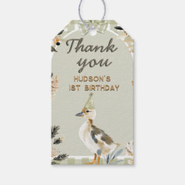 One Lucky Duck Niedlich Duckling Gingham 1. Geburt Geschenkanhänger