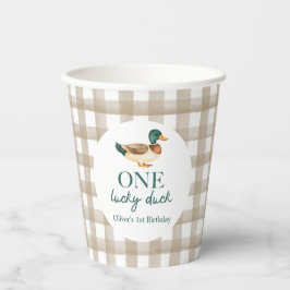 One Lucky Duck zum ersten Geburtstag Pappbecher