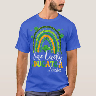 One Lucky Educator Lehrer Rainbow Kleeblatt Patric T-Shirt
