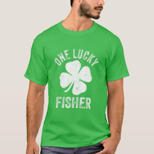 One Lucky Fisher Vintag St Patrick Day Gift T-Shirt