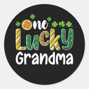 One Lucky Grandma Matching Family St Patrick's Day Runder Aufkleber