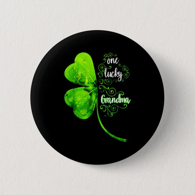 One Lucky Grandma Shamrock Grandma St Patricks Day Button (Vorderseite)