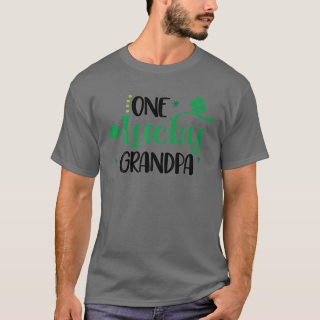 One Lucky Grandpa Clover Mens St Patricks Day Gran T-Shirt (Vorderseite)