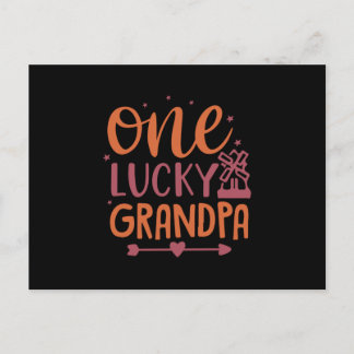 One Lucky Grandpa Postkarte