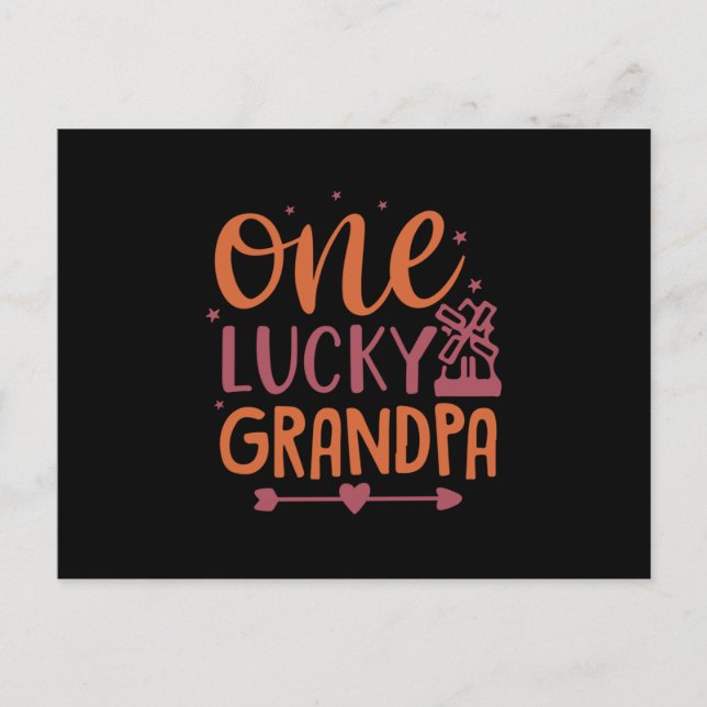 One Lucky Grandpa Postkarte (Vorderseite)