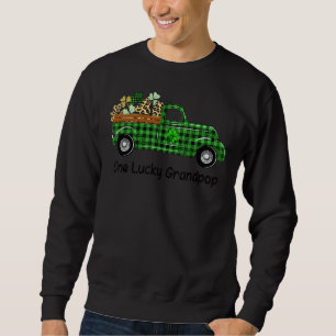 One Lucky Grandpop Green Kariert Truck Kleeblatts Sweatshirt
