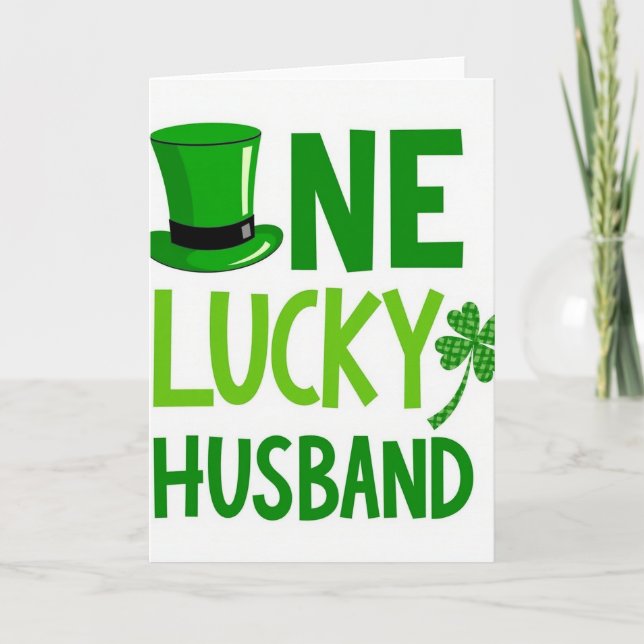 One Lucky Husband St Patricks Card Karte (Vorderseite)